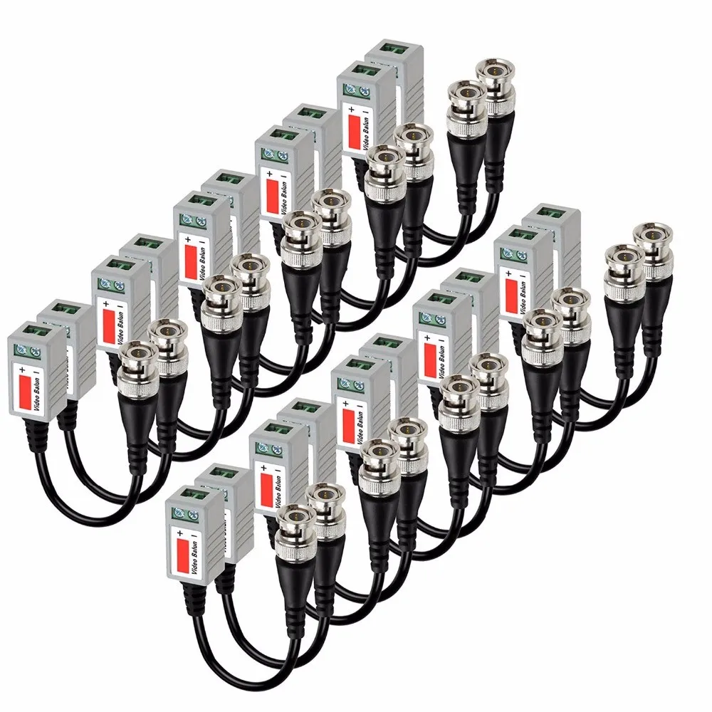 20 stks AHD/CVI/TVI Twisted BNC CCTV Video Balun passieve Transceivers UTP Balun BNC Cat5 CCTV UTP Video Balun tot 3000ft Bereik