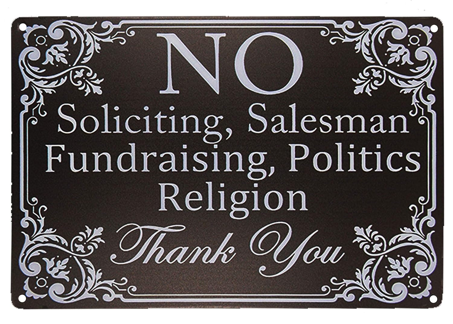 Morsomme skilt ingen tigging, pengeinnsamling til selgere, politisk Religion metalldørskilt til hjemmebedrifter 20.32 x 30.48 cm