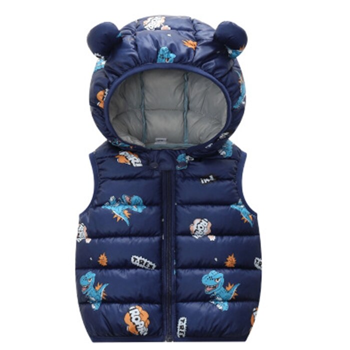 automne hiver bébé gilet à capuche dessin animé dinosaure enfant en bas âge fille gilet 1-4 ans enfants enfant veste sans manches
