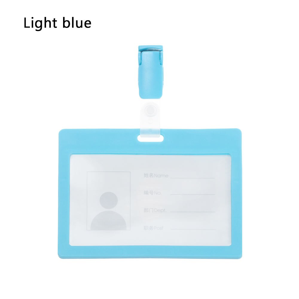1Pcs Replaceable Nurse Doctor ID Card Holder With Clip Business Work Name Badge Case For Bank Credit Card Office Supplies: A-Light blue
