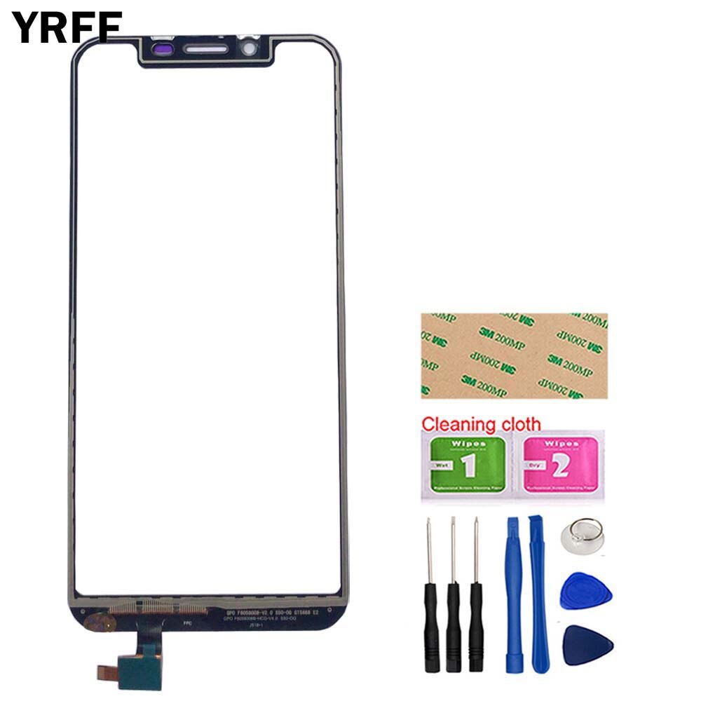 Panel de pantalla táctil para teléfono Oukitel U18, Panel de pantalla táctil de cristal, Sensor digitalizador frontal, toallitas para pantalla táctil