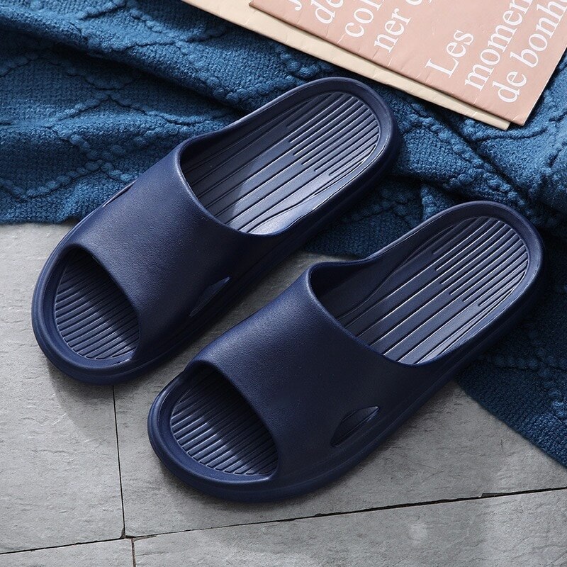 Zomer Slippers Slide Sandalen Strand Slides Hoge Hakken Douche Slippers Zachte Zool Vrouwen Mannen Dames Badkamer Schoenen: B-royal blue / 42-43