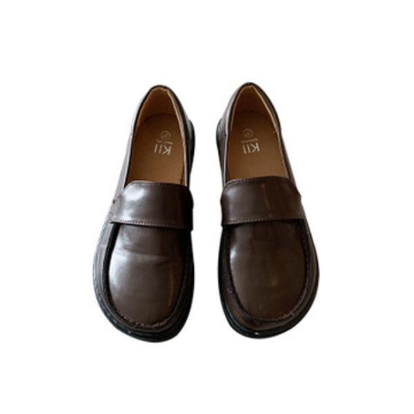 Na co dzień kobieta buty drewniaki platforma cały mecz brytyjski styl płytkie usta okrągłe Toe oksfordzie pnącza wygodne Preppy skóra: 2 / 35