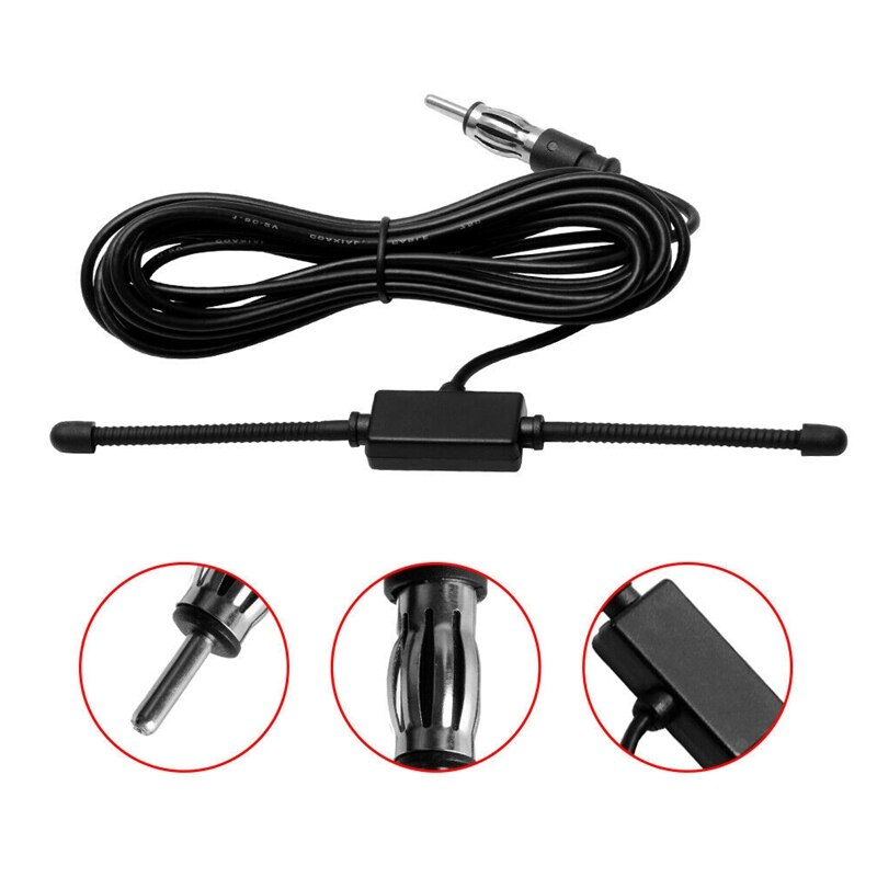 Antena Universal AM para coche y barco, antena FM, dipolo, montaje adhesivo, antena de cristal, Radio, 1 ud.