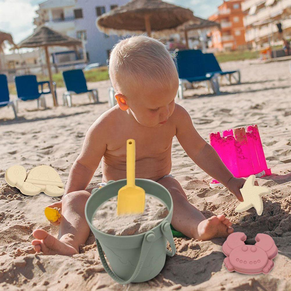 Children Summer Toys With Cute Animal Model Ins Seaside Beach Toys Rubber Dune Sand Mold Tools Sets Baby Bath Toy Kids Swim Toy