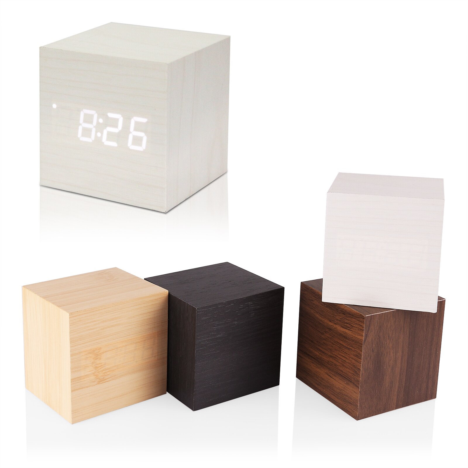 Electronic Alarm Clock Noiseless Digital LED Large Display Mirror Power Off Memory Function AAA Not Batteries Glow Clock: Yellow