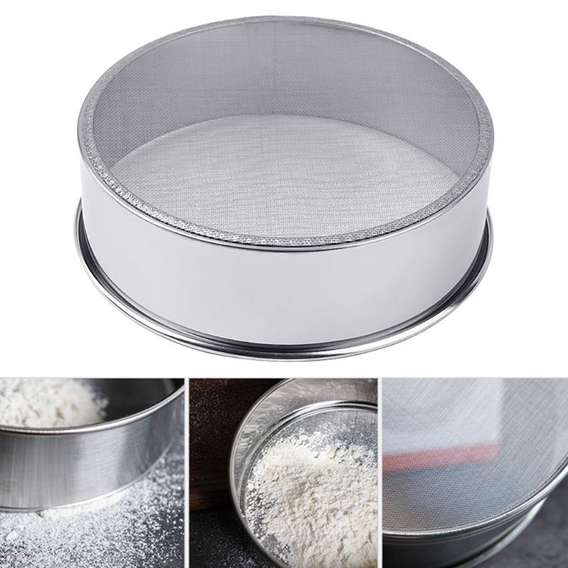 Stainless Steel Fine Mesh Oil Strainer Flour Colander Sifter Sieve Cake Baking Cooking Kitchen Tool A69D