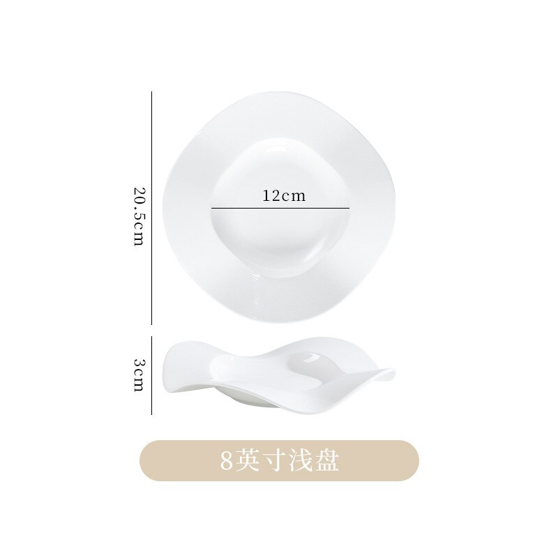 White Ceramic Tableware Set of Plates Salad Plates for Food Luminarc Large Plate Kitchen Bowls Glass Blue Salad Bowl Dishes Bar