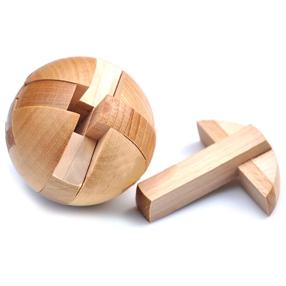 FBIL-Wooden Puzzle Magic Ball Brain Teasers Toy Intelligence Game Sphere Puzzles For Adults/Kids
