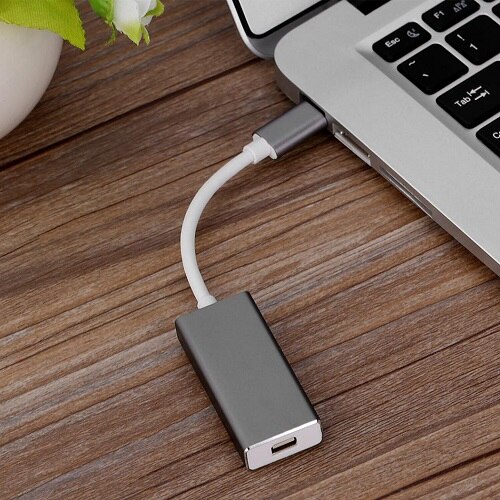 4K 60Hz USB C TO Mini Displayport Adapter Hub for MacBook Pro Chromebook Pixel Dell XPS iMac Apple Cinema Display: Grey