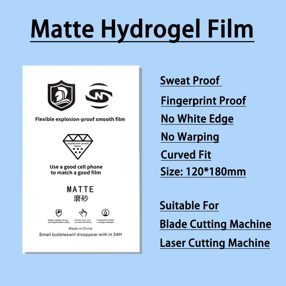 Smart Phone Screen Protector Film Cutting Machine Hydrogel Movies Matte Privacy Self Repair Thickness Screen Protect Membrane: 50Pcs Matte Films