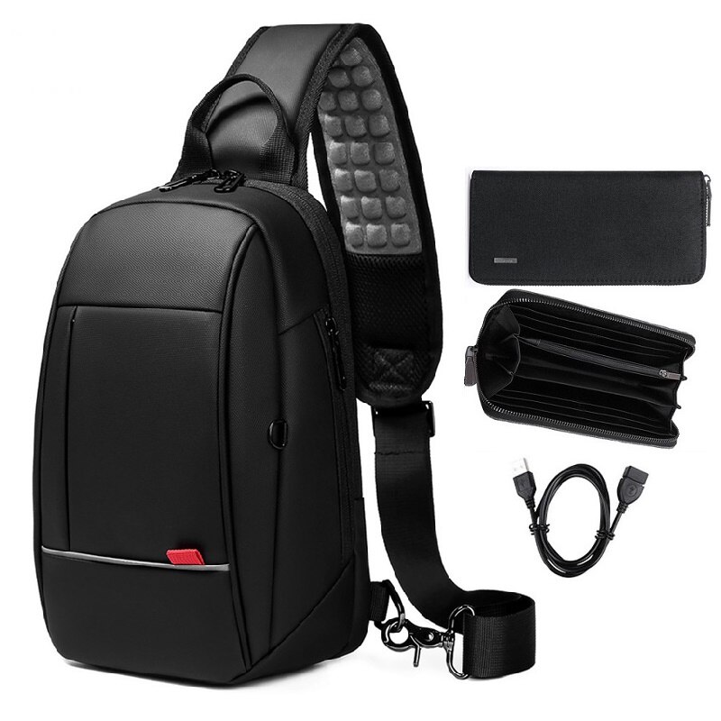 Borse a Tracolla della spalla casuale Cerniera Multifunzione Maschio Classico di colore Solido di Viaggio del Sacchetto di Crossbody: impostato 8