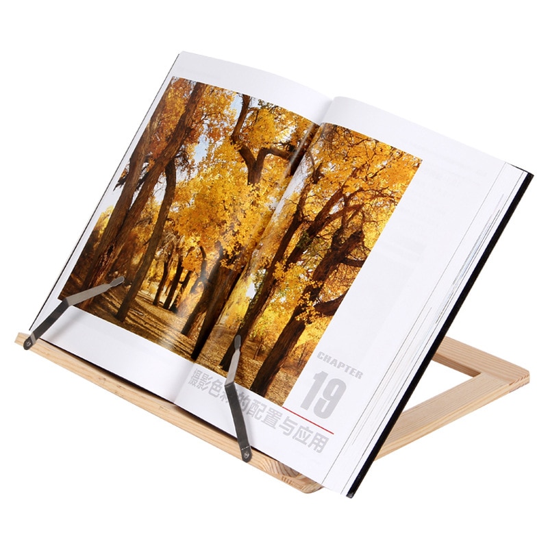 Folding Wooden Adjustable Book Stand Cookbook Holder Reading Desk For Holding Book Cookbook Tablet PC Laptop