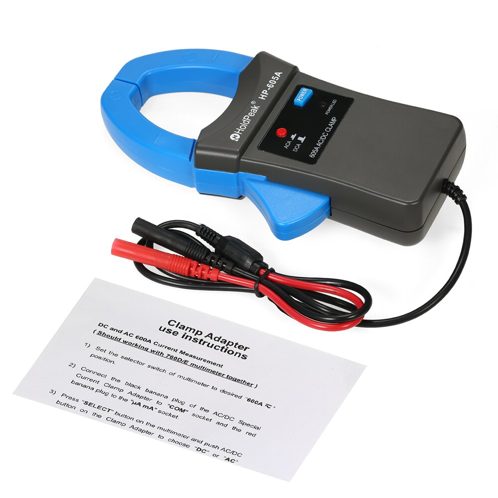 HoldPeak HP-605A Clamp Adapter 600A AC/DC Current Power LED 45mm Jaw caliber HoldPeak Digital Clamp Multimeter for Multimetro