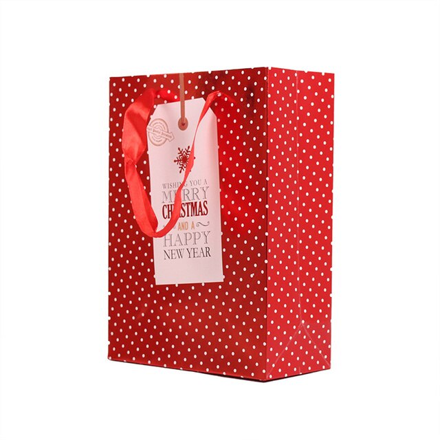Christmas Bag Snowflake Christmas Kraft Paper Bag Candy Snack Portable Packaging Accessories Christmas Decorations: Card dots
