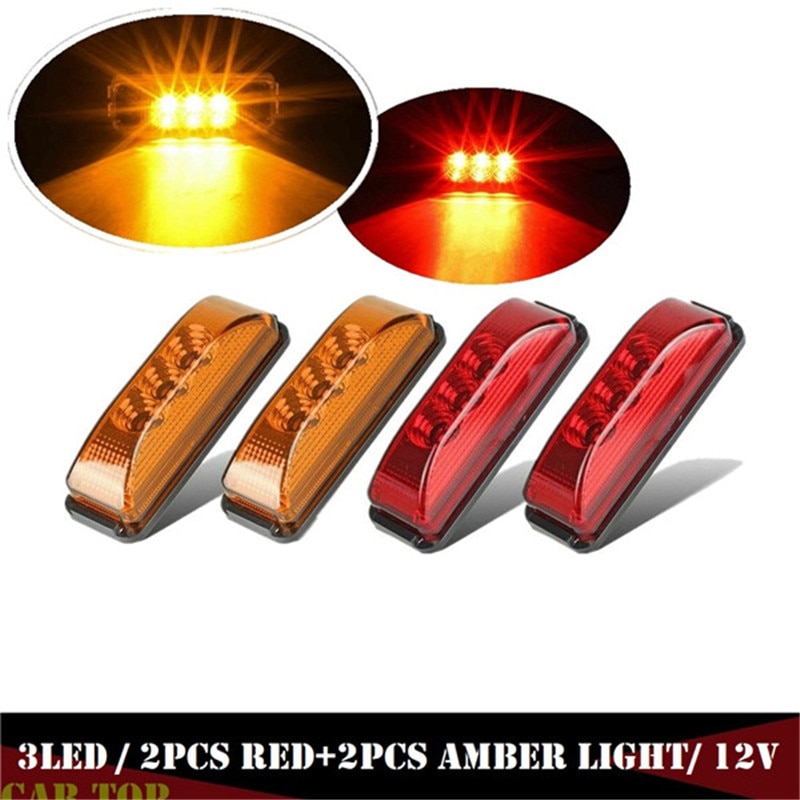 4 kpl merkkivalot perävaunujen välys puolella lokasuoja merkki peräkärry kuorma  rv 12v seisontavalot kuorma 2 xamber +2 xred