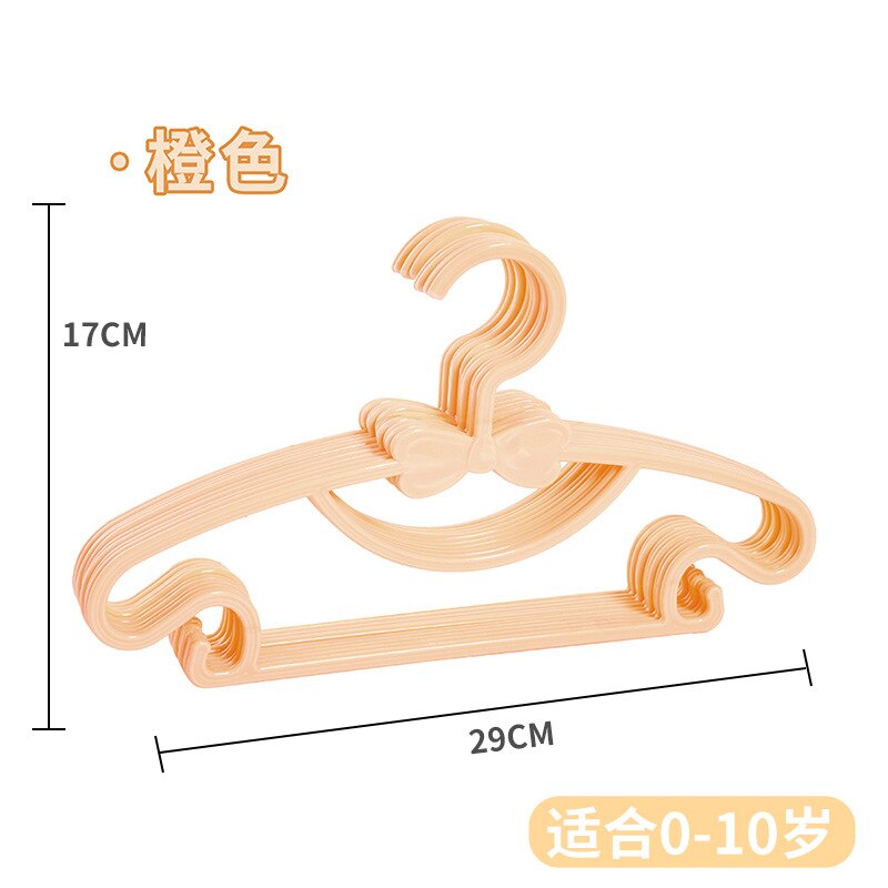 5/10/20Pcs Kids Kleerhanger Rekken Draagbare Plastic Display Hangers Winddicht Kinderen Jassen Hanger Baby Kleding organizer: orange / 5pcs