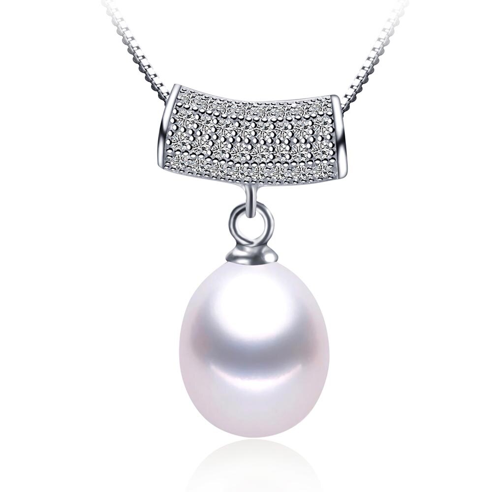 Lindo 925 Sterling Zilveren Hanger Ketting Voor Vrouwen Aaaa Top Zoetwater Parel Sieraden 3 Kleuren: white pearl