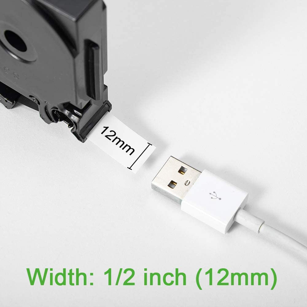 Labelife Compatibel Label Tape Voor Brother P Touch Label Maker Tape, TZe-231 Tape 12Mm Gelamineerd Wit TZe231 TZ231 Voor PT-D200