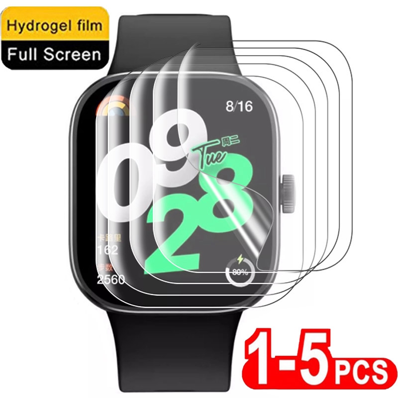 1-5 STKS Hydrogel Film Voor Xiaomi Redmi Horloge 4 HD Clear TPU Screen Protector Voor Redmi Horloge 3 Lite/Actieve SmartWatch Niet Glas