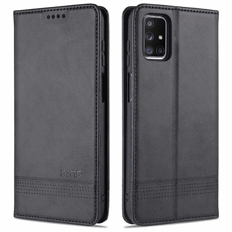 Magnetische fallen für OPPO A15 Brieftasche Abdeckung Tasche mit Tasche: Schwarz