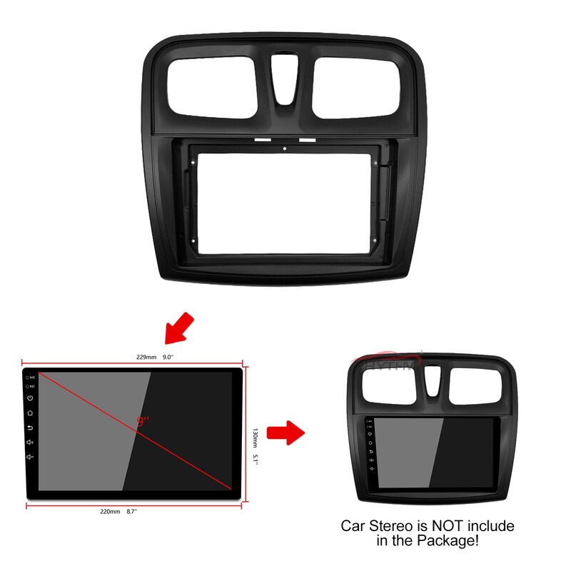 9 Inch Auto Fascia Voor Renault Sandero/Symbool Fascias Audio Montage Adapter Panel Kits Auto Dvd frame Dashboard