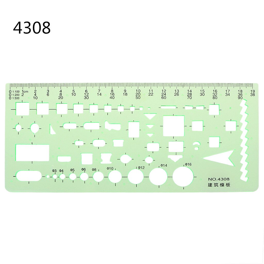 Stationery Drafting Drawing Measuring Tool Geometric Combine Template Ruler Pro: 4308