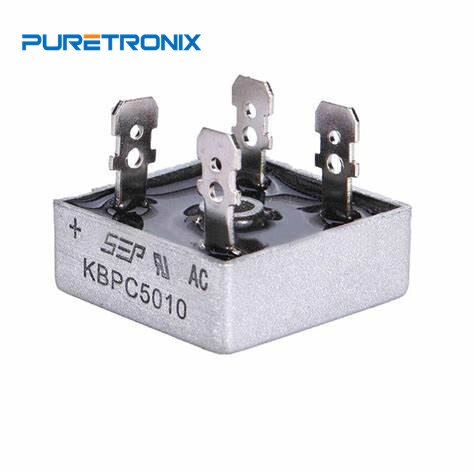 5 stk kbpc 5010 diode likeretterbro enkel 1kv 50a 4- stifts kasse kbpc