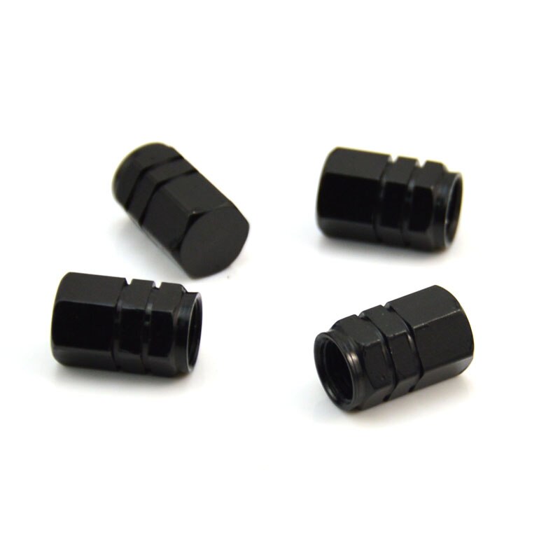 4PCS Aluminum Car Wheel Tires Valve Caps Car Accessories For Tyre Stem Air Caps For Car Tire Screw Dust Cover Airtight TXTB1: black