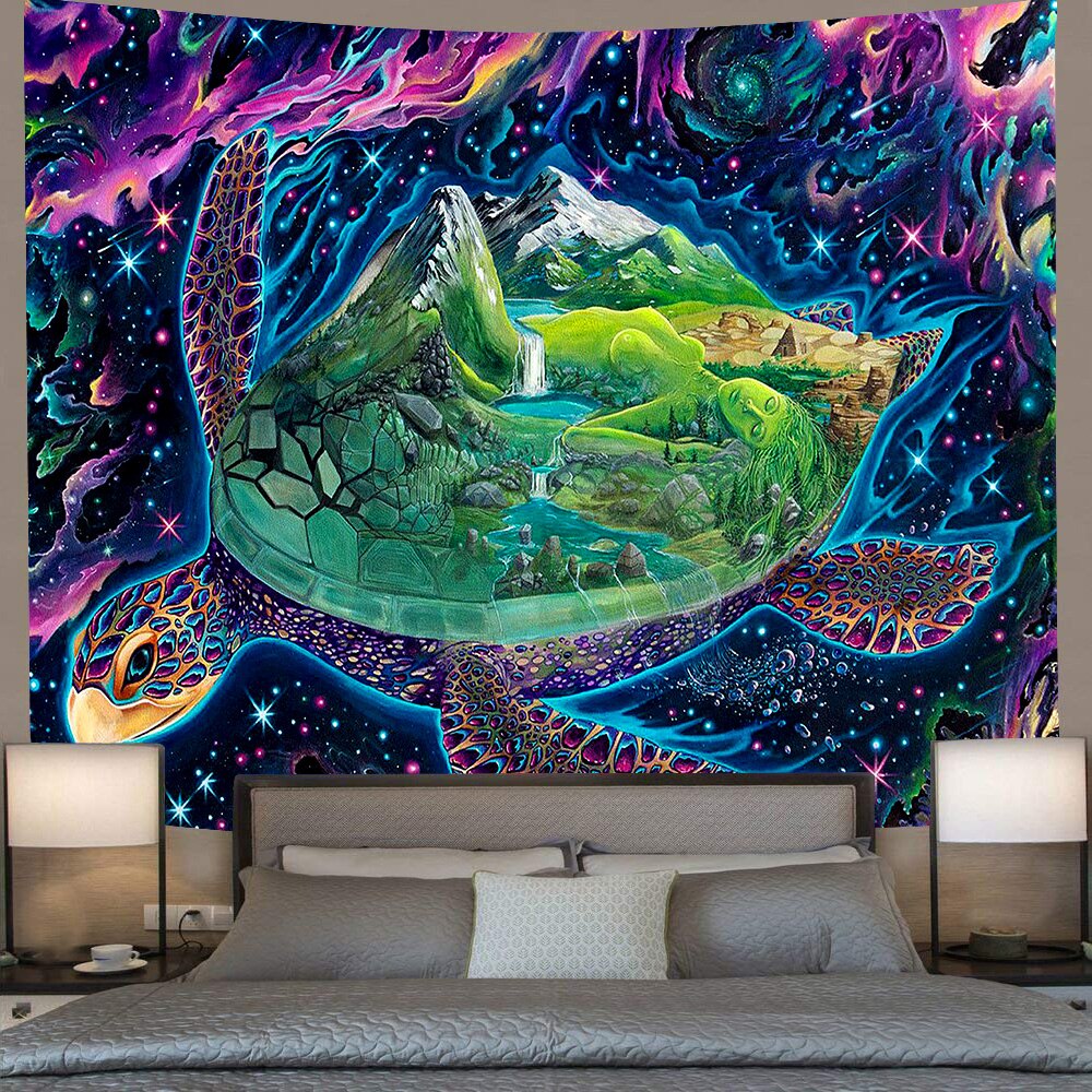 Simsant – tapisserie murale suspendue psychédélique en forme de champignon, pour salon, chambre à coucher, dortoir, couverture de maison: 2TGTZYAY46