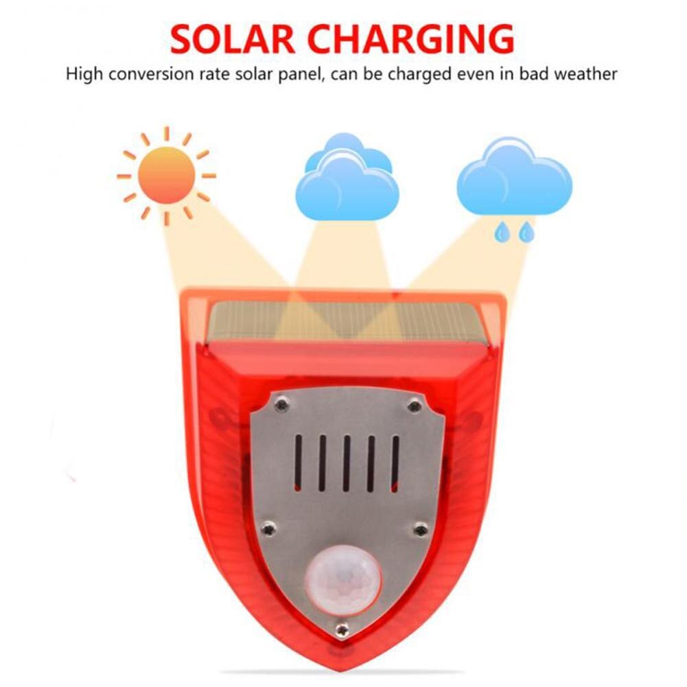 Solar Animal Repellent Motion Sensor Alarm Lamp Outdoor Solar Power Hond Blaffen Gunshots Waterdichte Sirene Repeller Voor Yard Farm