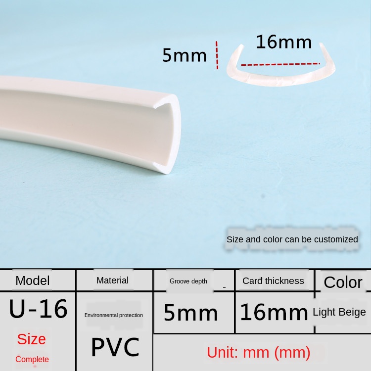 Banda en U para bordes de muebles, banda de borde de PVC suave de 3MM, 5MM, 9MM, 10MM, 12MM, 14MM, 16MM, 18MM-50MM, blanco, Beige, gris, Negro, Rojo