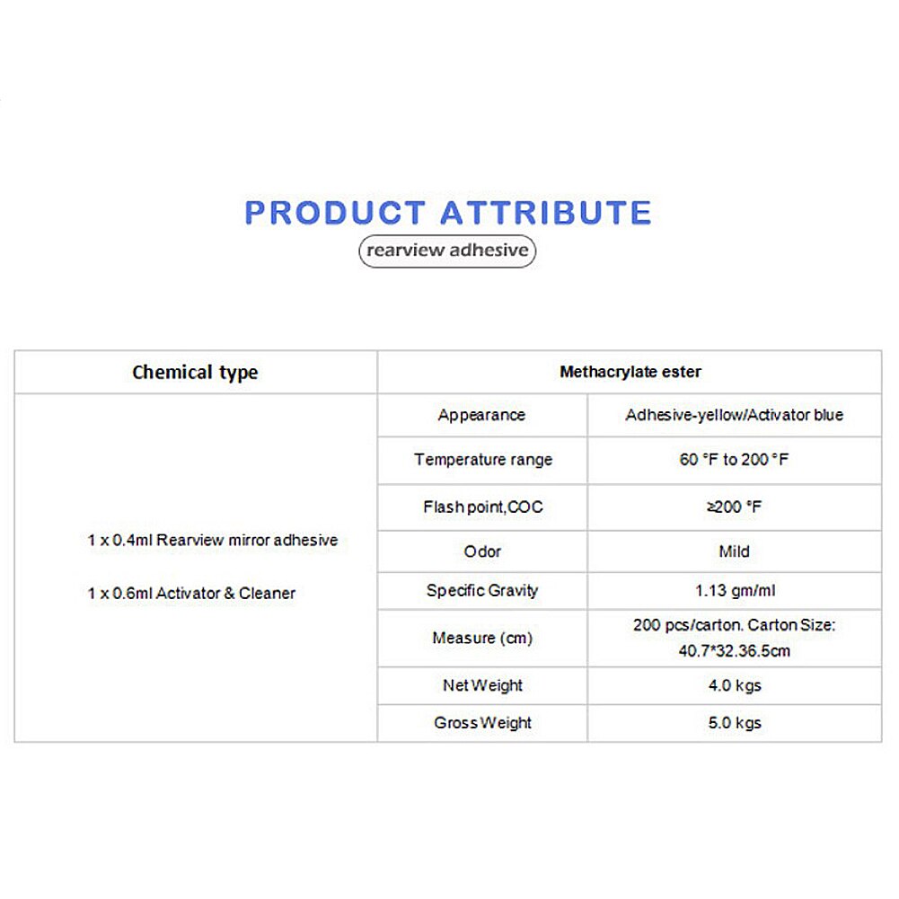 Car Rearview Mirror Adhesive Strength Permanent Rearview Mirror Adhesive Glue For Car DIY Repair Accessories