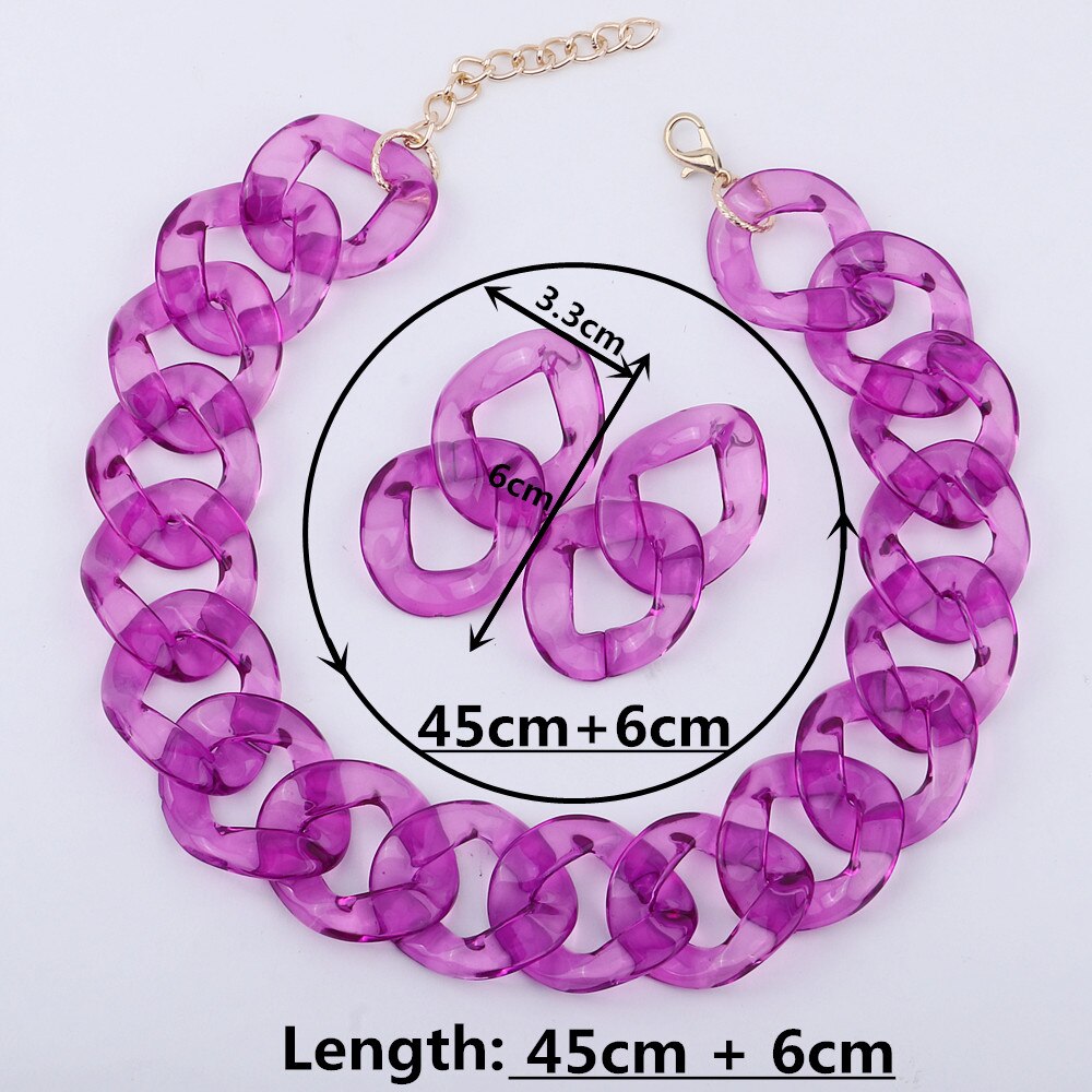 Fishsheep Transparant Acryl Ketting Grote Ketting Voor Vrouwen Kleurrijke Clear Choker Kraag Ketting Mode-sieraden
