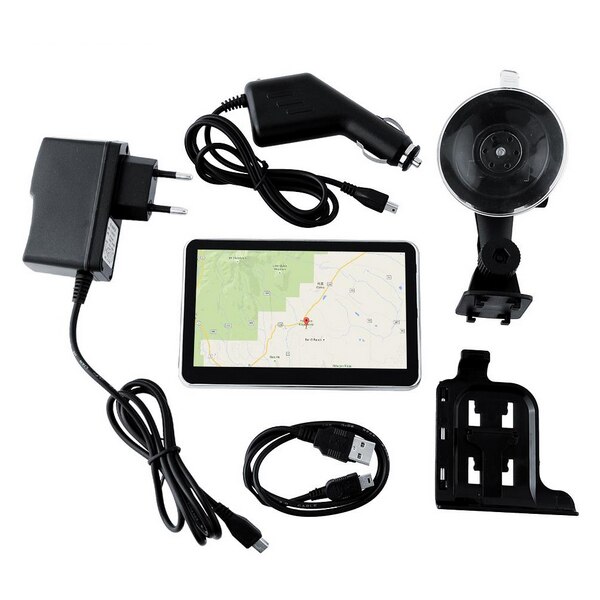 Navegador GPS para coche y camión de 5 pulgadas, 128M + 8GB MTK FM SAT NAV Navitel, mapa de Rusia, Europa América, mapas de Asia y África #560