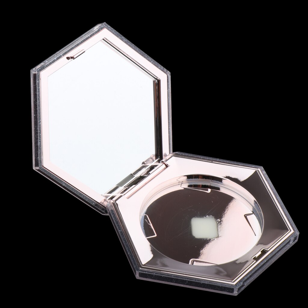 Plastic Sexangular Empty Makeup Blusher Pressed Powder Case Cosmetic Highlight Eyeshadow Container Jar Box