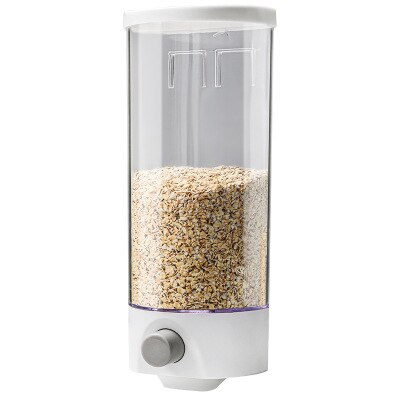 Veggmontert presse frokostblanding dispenser ris sjokoladebønner dispenser kjøkken lagring organisere sel tank tørr matte container: Hvit 2 1000ml