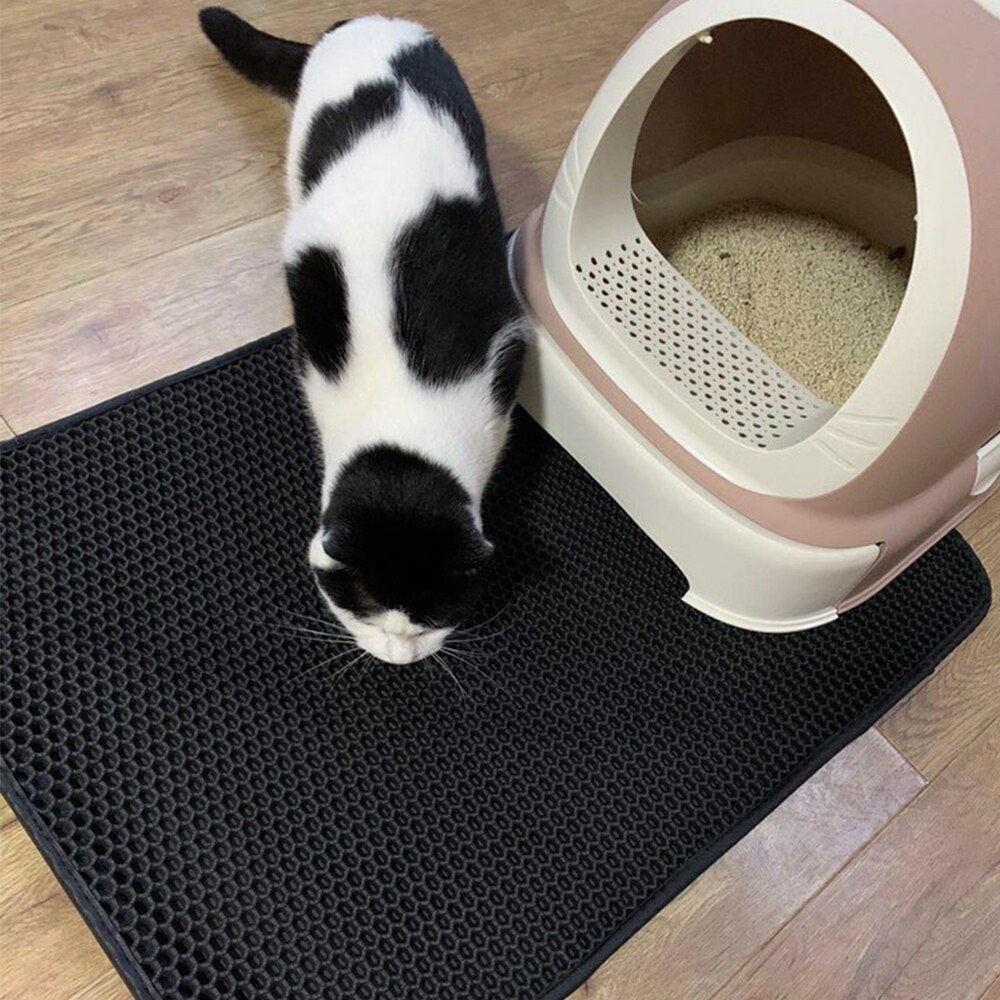 Katzenstreu Tablett matt Wasserdicht EVA Doppel Schicht Katze Selbst Reinigung Sandkasten Pad nicht Unterhose Haustier Wurf Kasten matt Für katze Wc