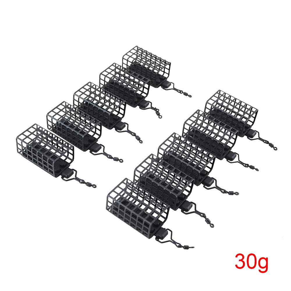 10x Visgerei Feeder Kooi Ronde Vierkante Voor Karper Grof Wedstrijd Barbeel Metalen Feeders 20G 30G 40G 50G 60G: Sqare 30g