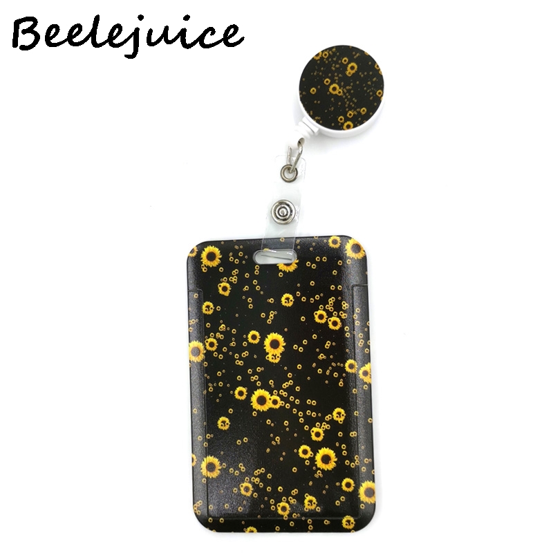 Girasoli fiori titolare della carta donna uomo affari cordino Badge porta carte porta carte studente cordino ID porta carte di credito borse: 3