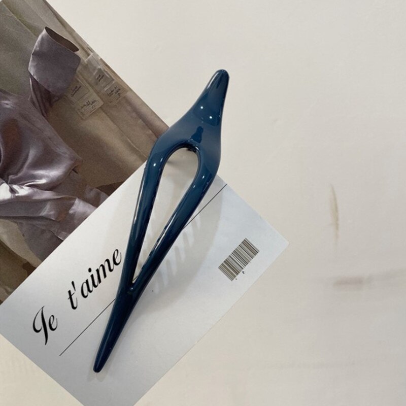 Clip Mode Druipen Kleur Voor Clip Grote Plastic Haarspeld Morandi Originele Koreaanse: Navy blue