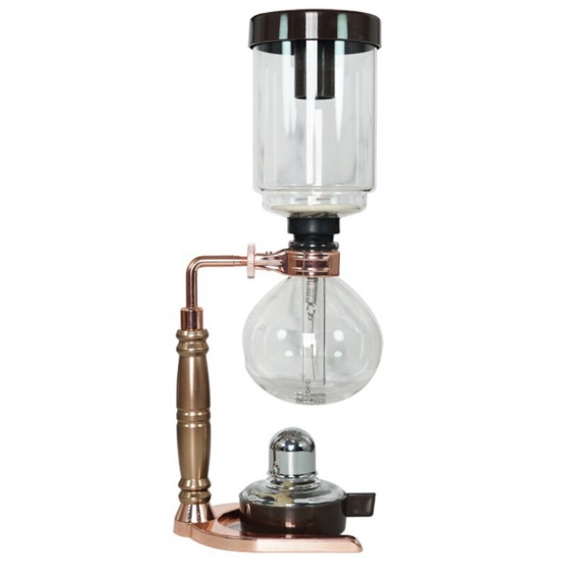 Japanse Stijl Sifon Koffiezetapparaat Thee Sifon Pot Vacuüm Koffiezetapparaat Glas Type Koffiezetapparaat Filter 3Cups Rose Gold