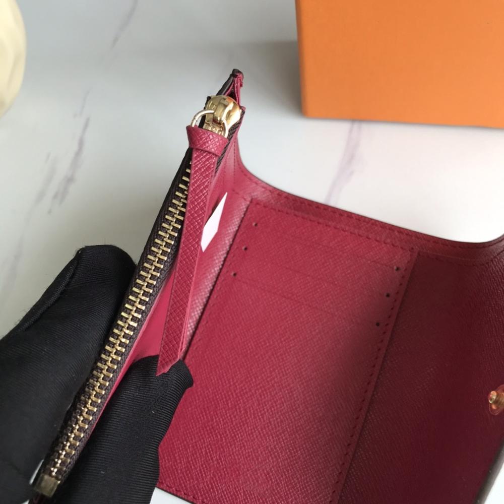 Women Luxury Print Vintage Wallet Card Clutch Short Ladies Purse Credit Card Holder 4 Card Slot/Tri-fold Purse with Box: fold print fuchsia