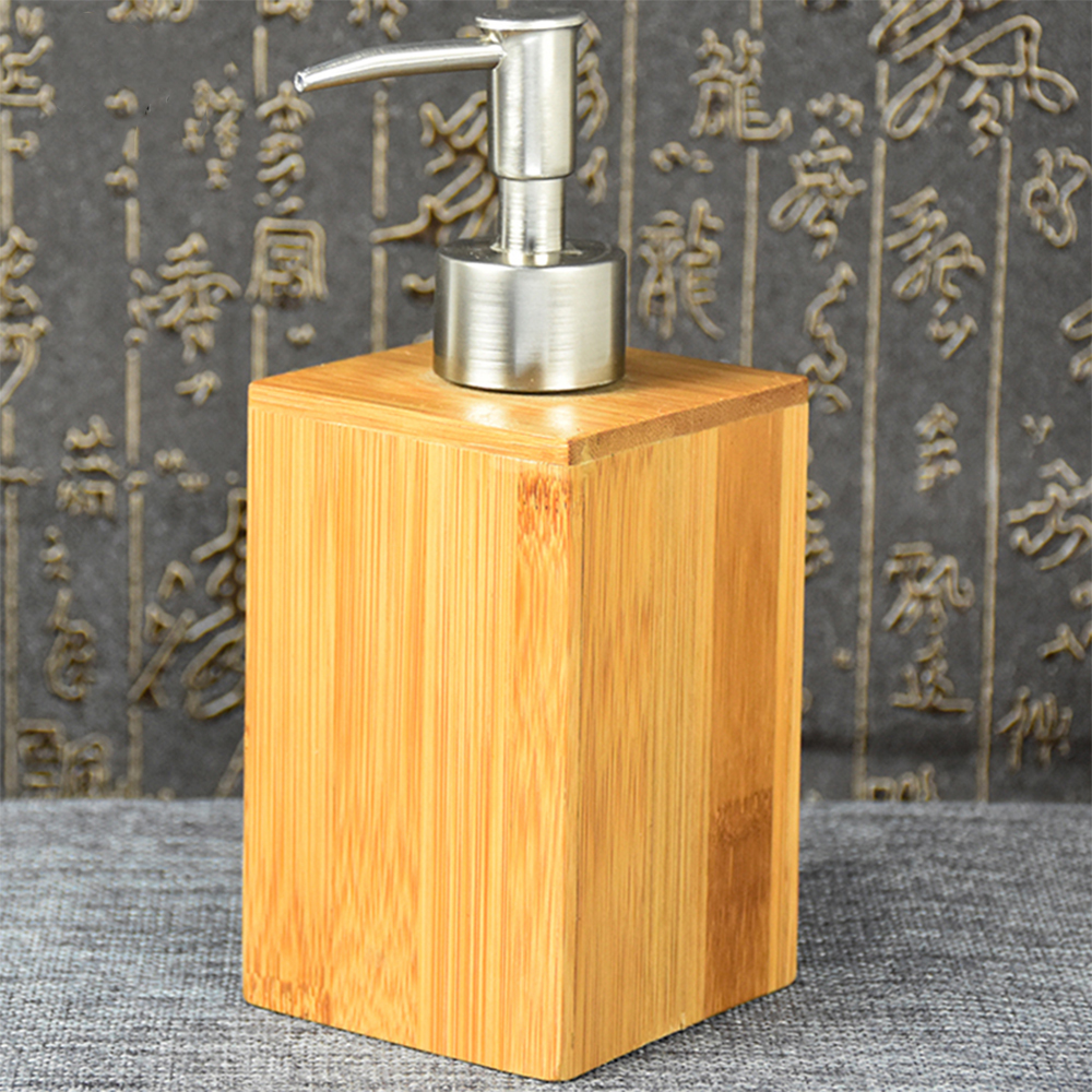 500mL Badkamer Zeepdispenser Bamboe Lotion Shampoo Dispenser Fles Keuken Hand Zeepdispenser
