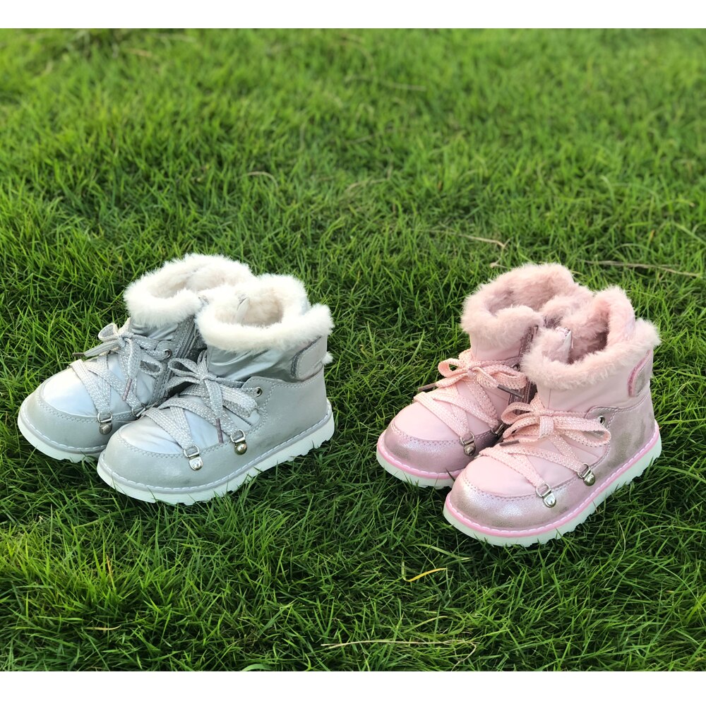 Apakowa Baby Meisjes Herfst Lente Mode Korte Enkellaarsjes Peuter Kids High-Top Klassieke Wit Roze Kant-Up rubber Wandelschoenen