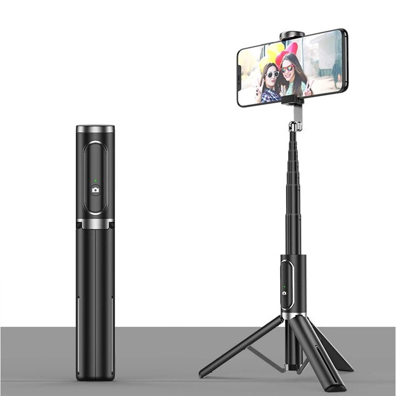 mini Bluetooth samowyzwalacz kij pojedynczy noga statyw zintegrowany odpinany statyw IPhone android samowyzwalacz kij Selfie Monopod: czarny