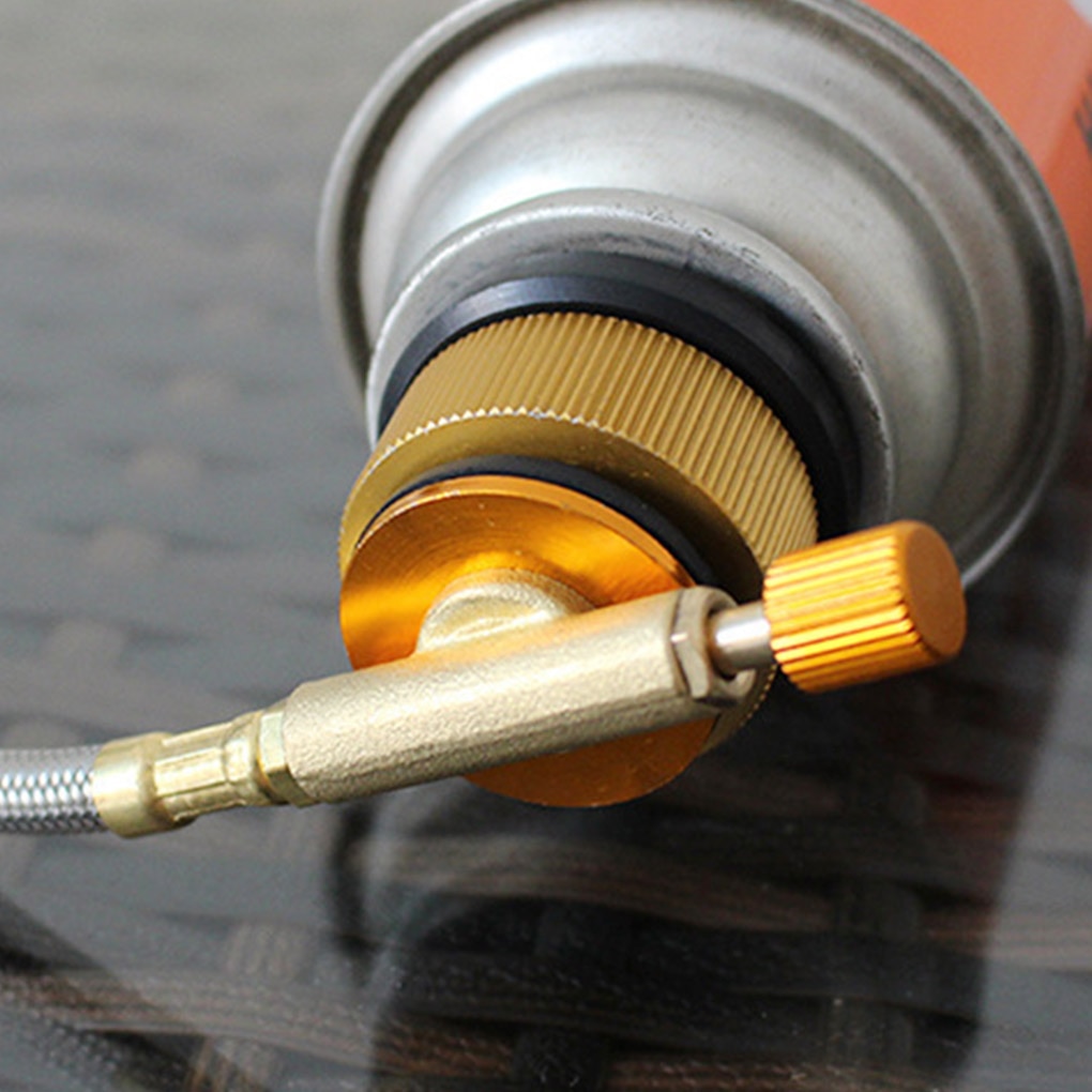 Camping Equipment Outdoor Gas Stove Head Gas Cartridge Head Conversion Adapter Input Screw Valve Camping Stove Accessories