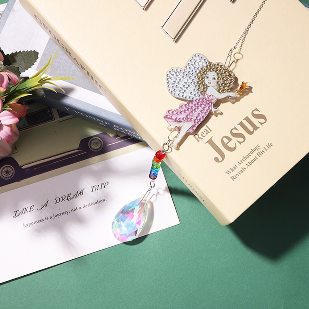 Crystal Light Catching Wind Chimes Jewelry Handmade Hanging Angel Tears Diamond Sunburst Wind Chime Pendant Garden Decoration