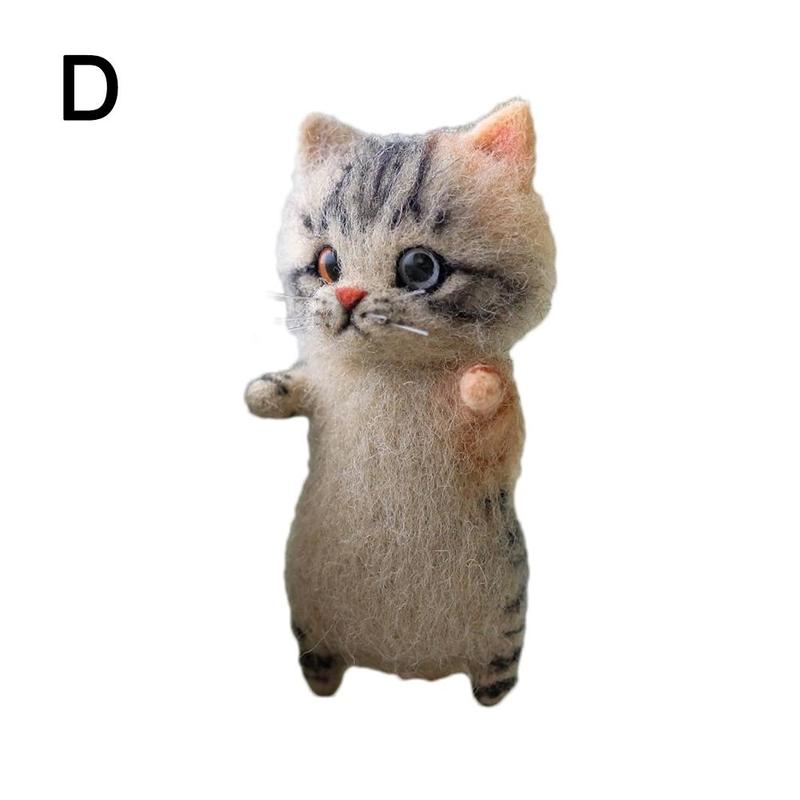 Non-finished Wool Felt Needle Poked Kitting Diy Cute Handmade Decor Wool Pets Toy Package Felting Animal W0q0