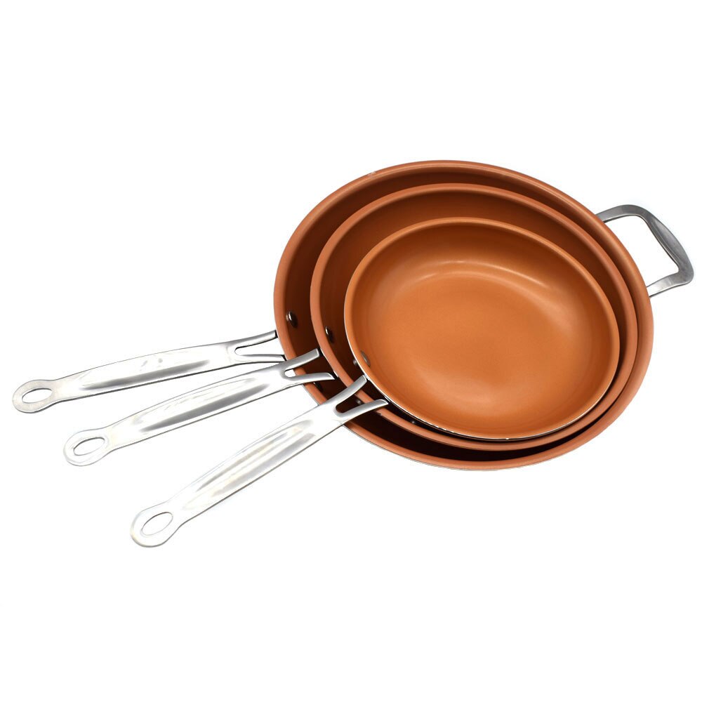 8inch/10inch/12inch Non-stick Copper Frying Pan with Ceramic Coating Induction Cooking Dishwasher Safe Pan